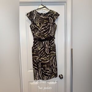 Elegant Black and White Patterned Dress